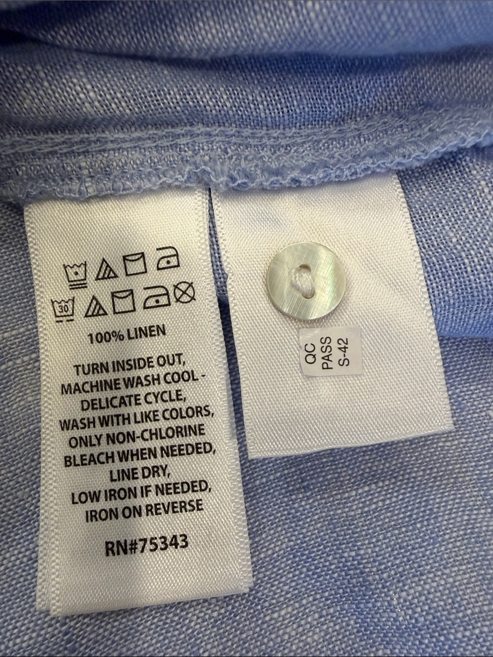 Sigrid Olsen Blue Linen Top size medium - Picture 5 of 8